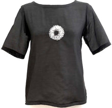 Load image into Gallery viewer, SILK/COTTON EMBROIDERED TOP BLACK