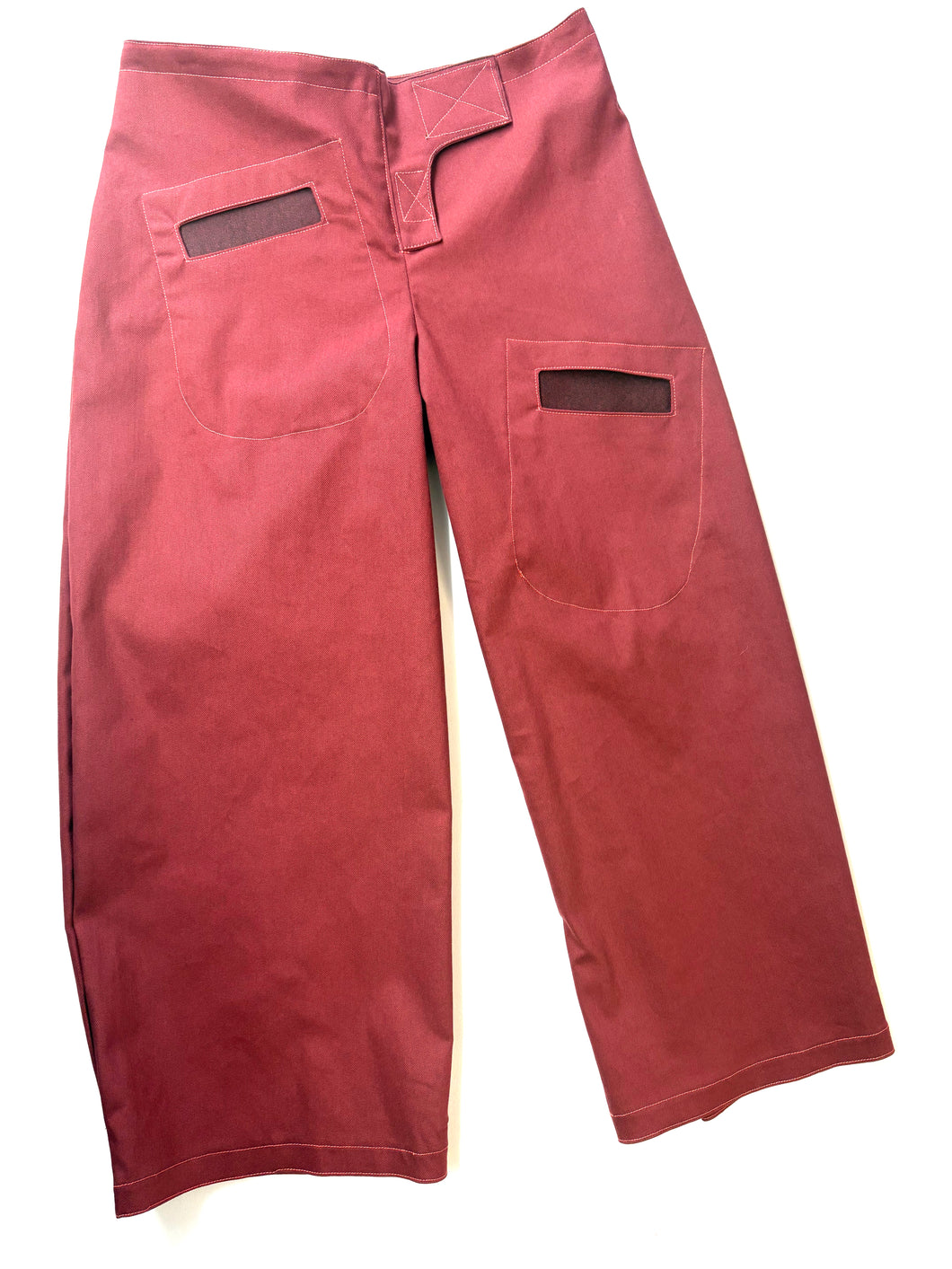 WELT PANT RED STRETCH DENIM SUMMER