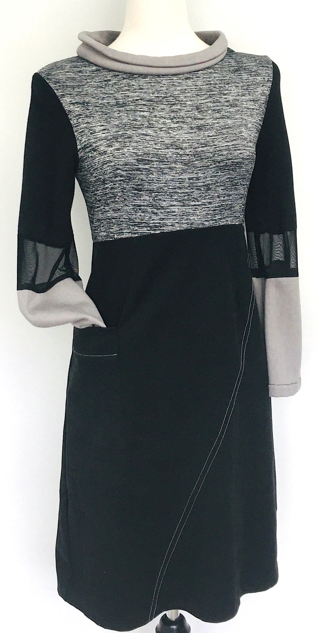 LEXI MIX-UP DRESS GREY BLACK XS, S. $185.