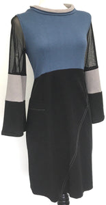 LEXI MIX-UP DRESS BLUE/BLACK (L) $185.