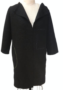 CARDI/COAT BOILED WOOL HAND STITCHED $169.