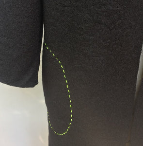 CARDI/COAT BOILED WOOL HAND STITCHED $169.